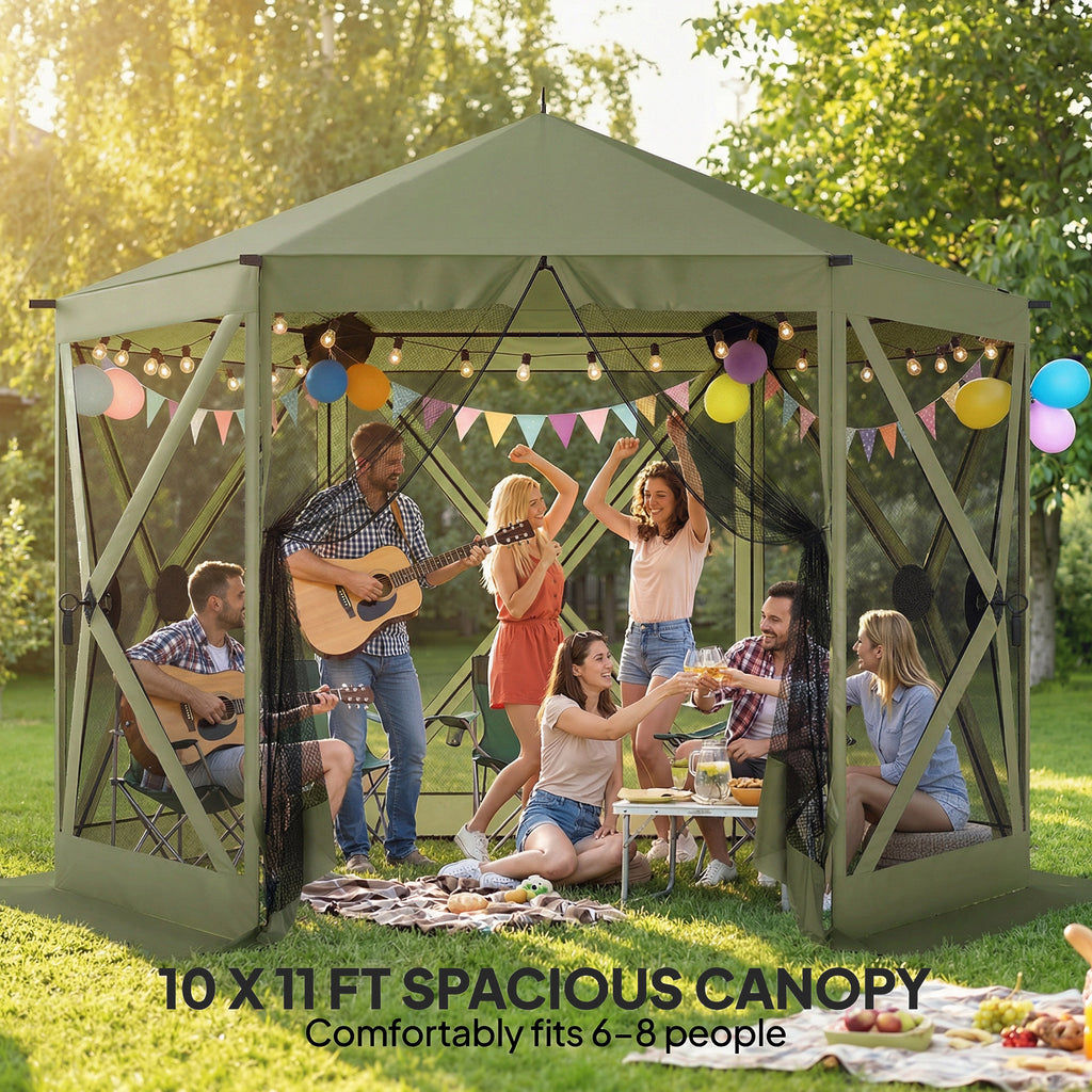 10 x 11 ft Pop Up Gazebo Screen Tent