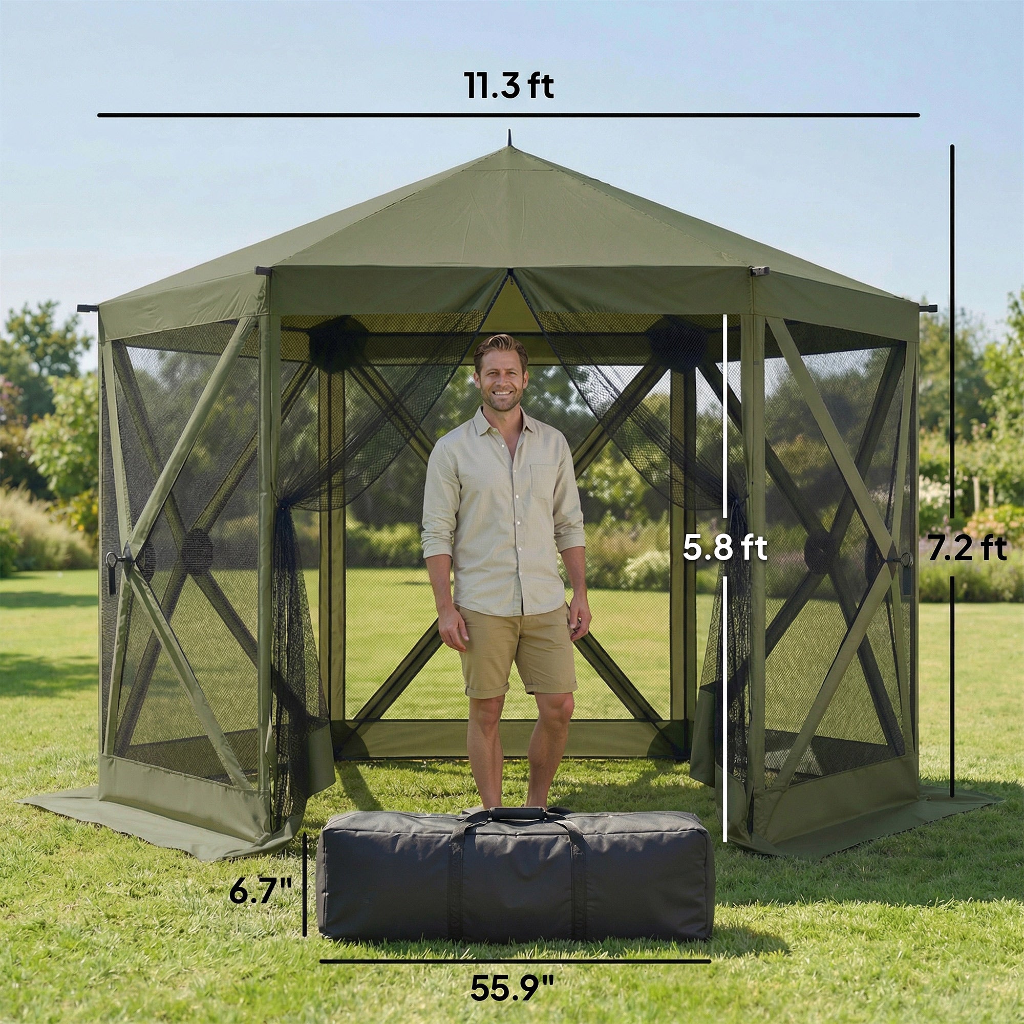 10 x 11 ft Pop Up Gazebo Screen Tent