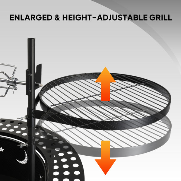 Fire Pit With 2 Cooking Grills