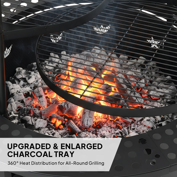 Fire Pit With 2 Cooking Grills