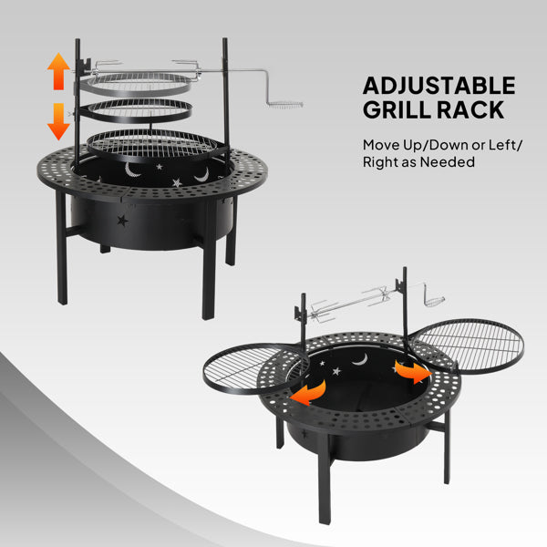 Fire Pit With 2 Cooking Grills
