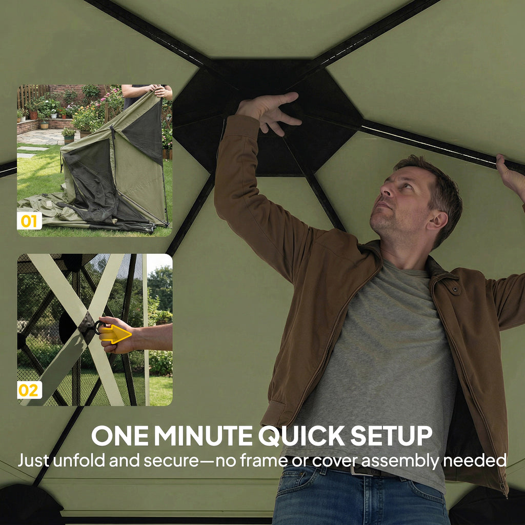 10 x 11 ft Pop Up Gazebo Screen Tent